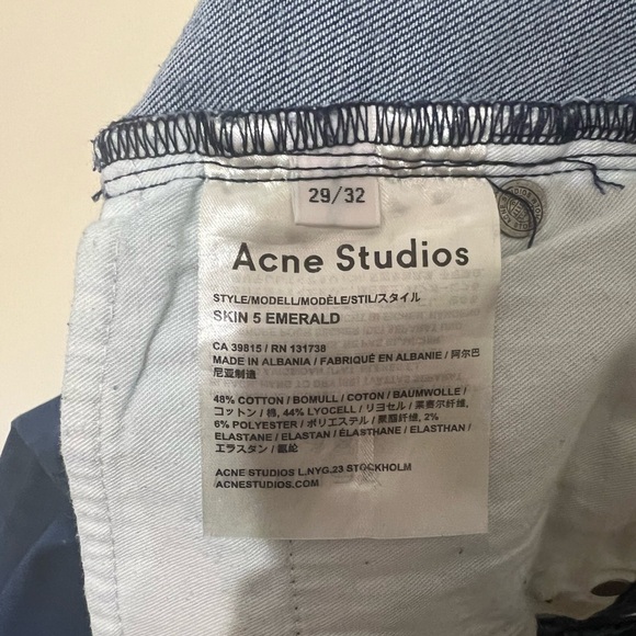 Acne Studios Skin 5 Emerald Jeans size 29/32 - Picture 4 of 4